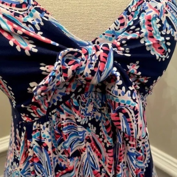 Lilly Pulitzer Small Blue and Pink Maxi Dress EUC Hot! - Picture 4 of 7